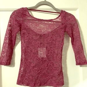 NWT Urban Outfitters Lace Magenta Crop Top